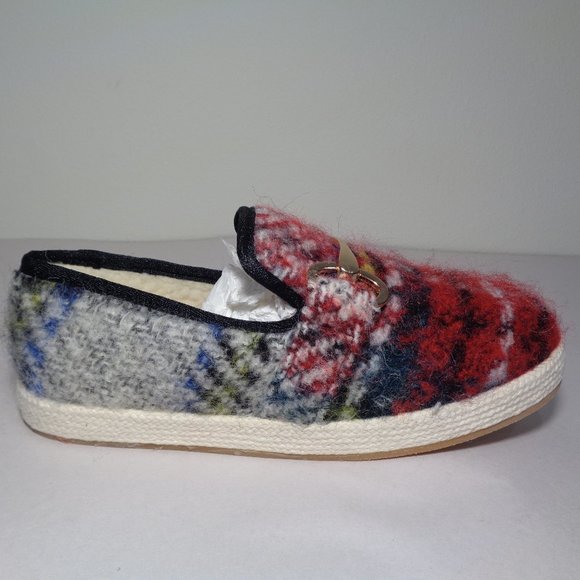 Steve Madden Size 7 M PAXTYN Red Plaid New Loafers - Picture 2 of 14